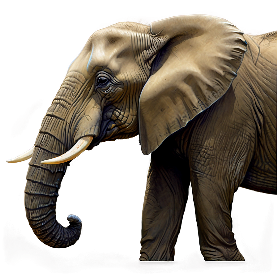 Realistic Elephant Drawing Png 05032024 PNG image