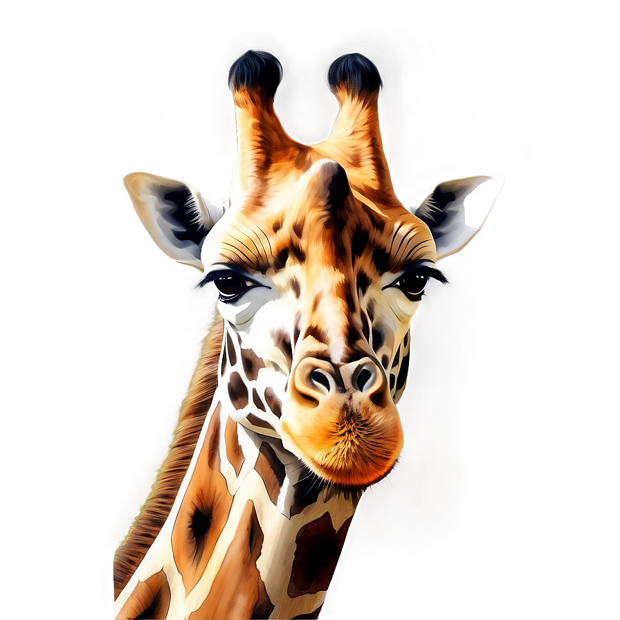 Realistic Giraffe Portrait Png Yam PNG image