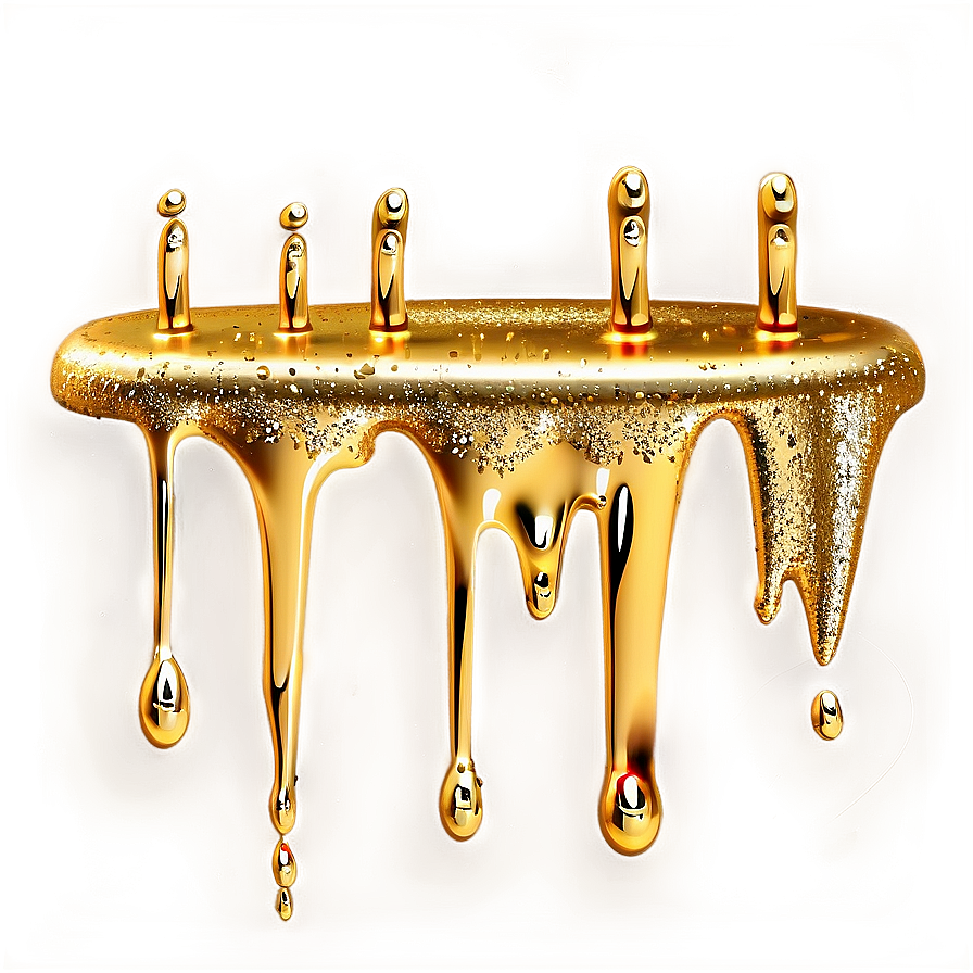 Realistic Gold Glitter Drip Png 06282024 PNG image