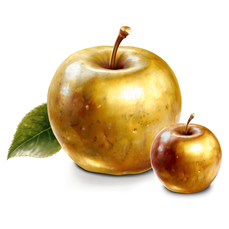 Realistic Golden Apple Image Png 06132024 PNG image