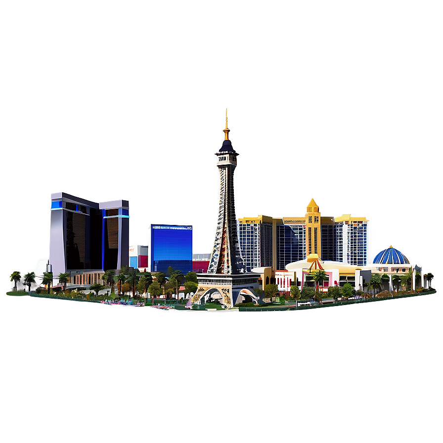 Realistic Las Vegas Skyline Png 06252024 PNG image