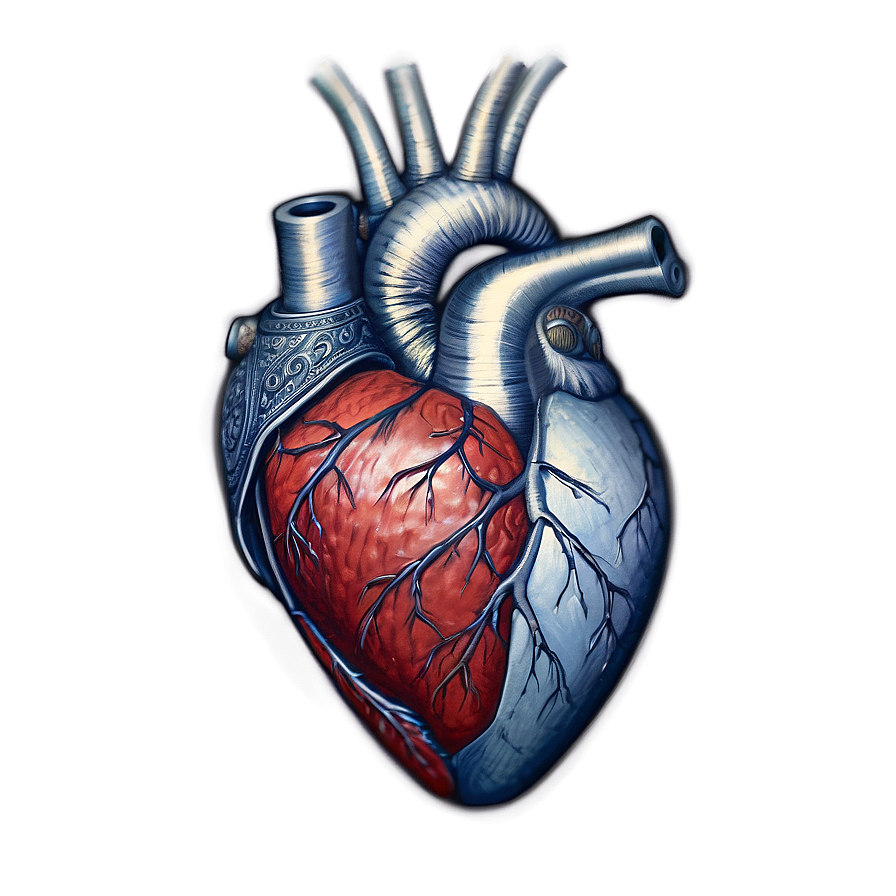 Realistic Open Heart Drawing Png 77 PNG image