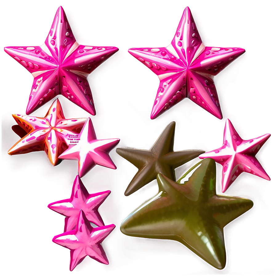 Realistic Pink Stars Png 06122024 PNG image