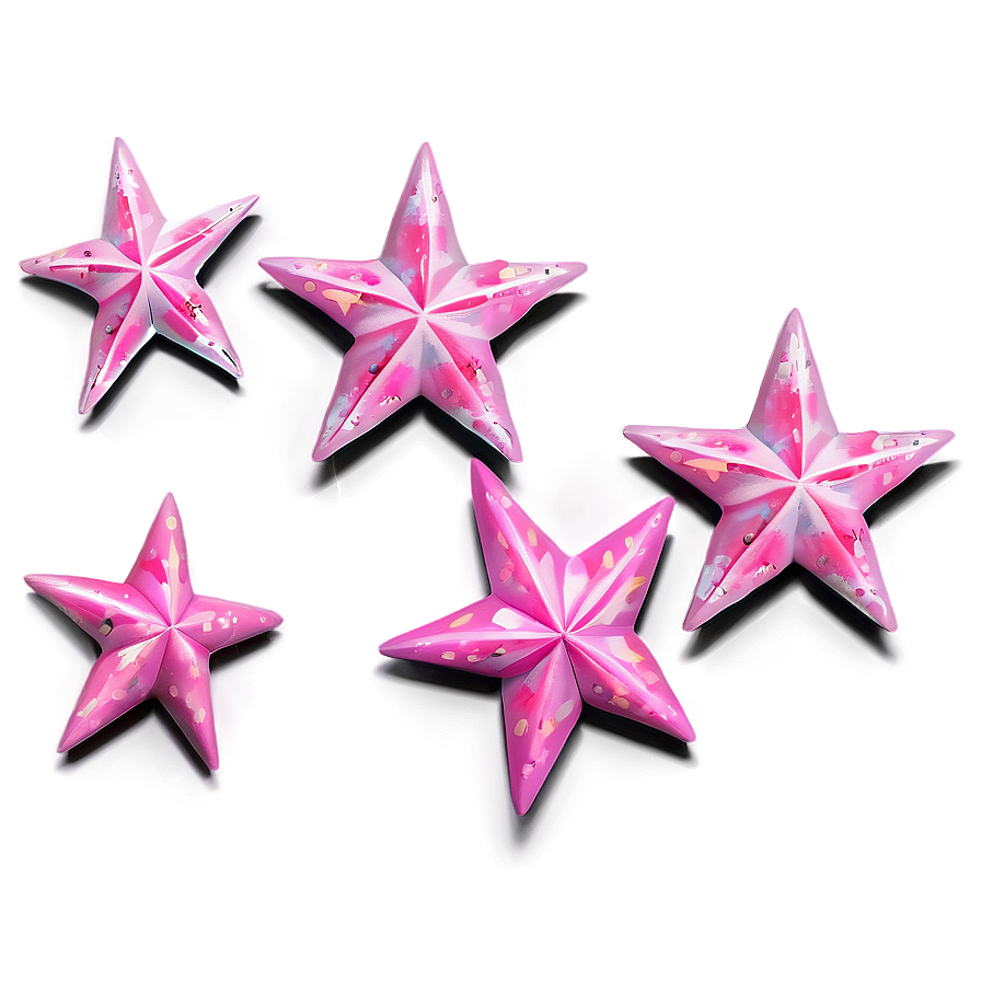 Realistic Pink Stars Png Opv22 PNG image