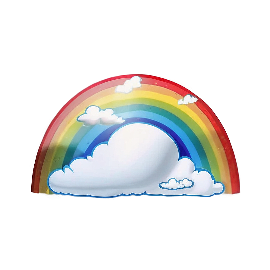 Realistic Rainbow With Clouds Png Kjx43 PNG image