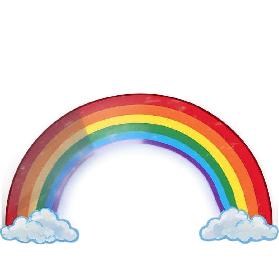 Realistic Rainbow With Clouds Png Kni PNG image