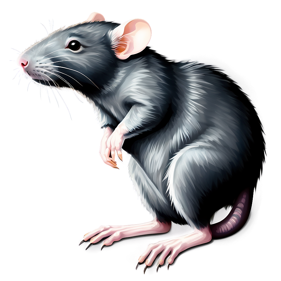 Realistic Rat Illustration Png 05042024 PNG image