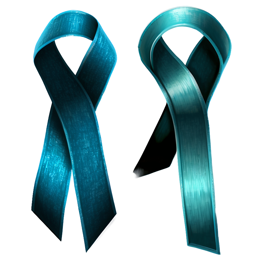 Realistic Teal Ribbon Drawing Png Dve22 PNG image