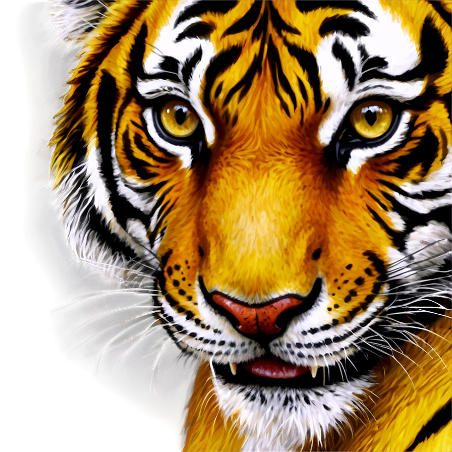 Realistic Tiger Face Artwork Png Cyo PNG image