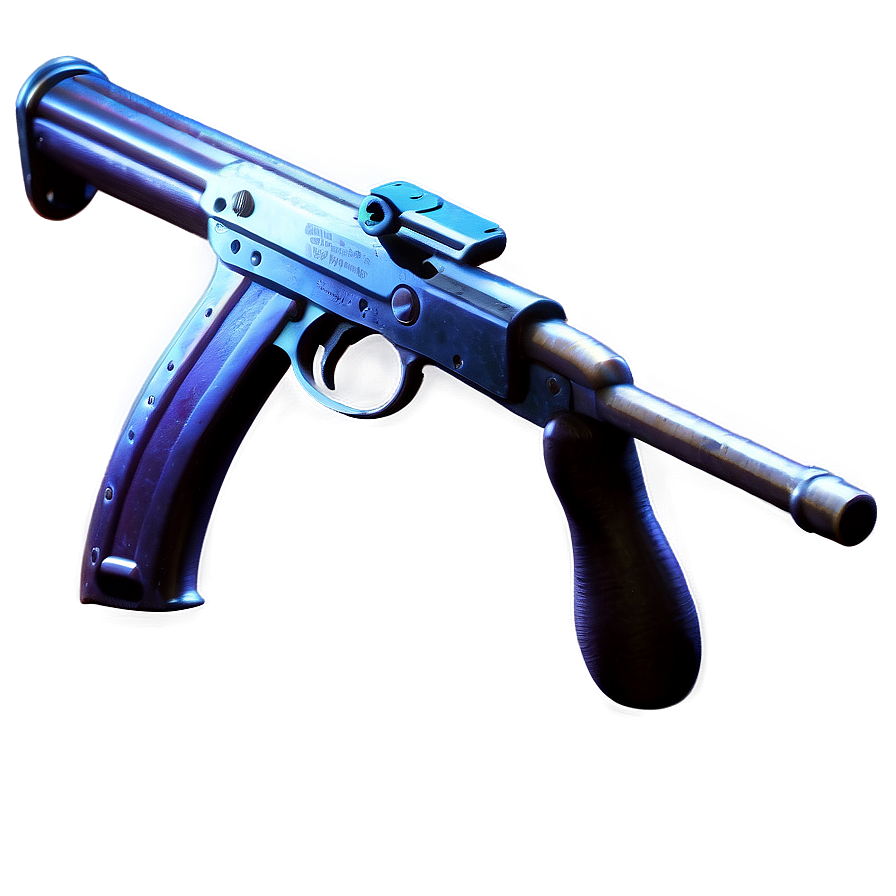 Realistic Tommy Gun Render Png Fla83 PNG image