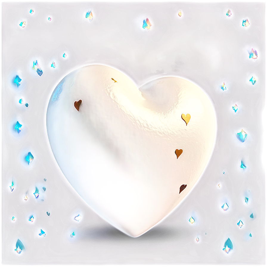 Realistic White Hearts Png Rij PNG image