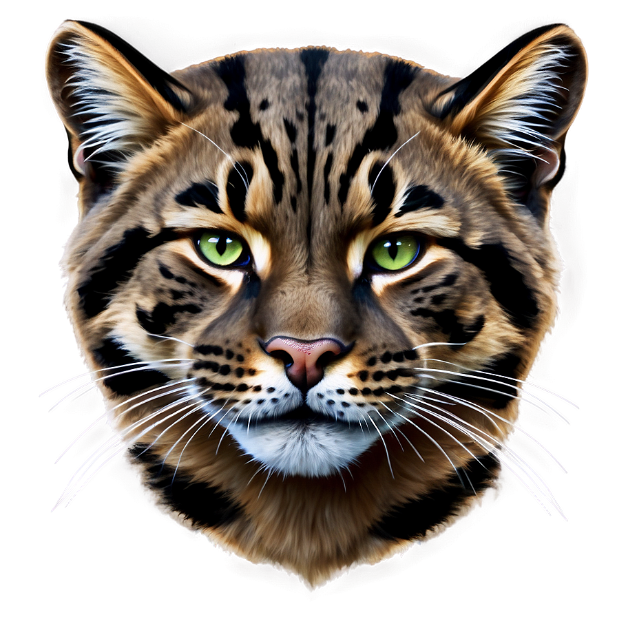 Realistic Wildcat Portrait Png Hel35 PNG image