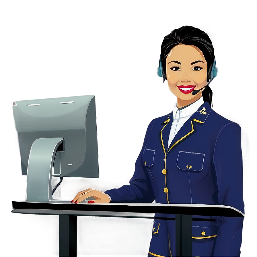 Receptionist In Uniform Png Tja44 PNG image