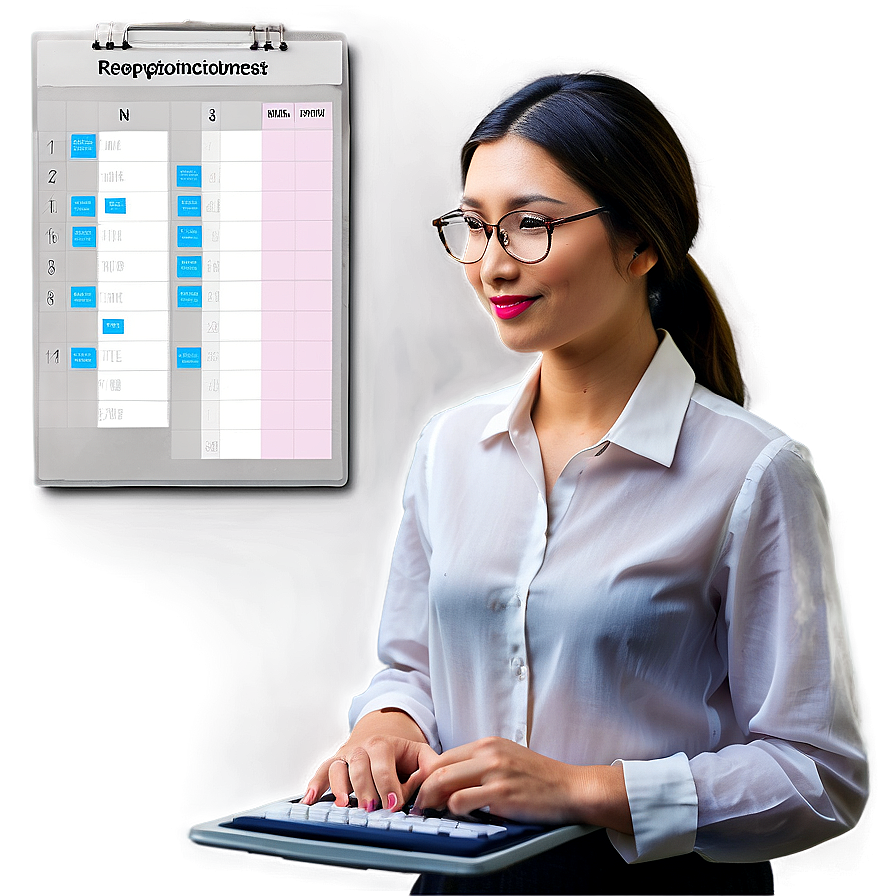 Receptionist Scheduling Appointment Png Typ PNG image