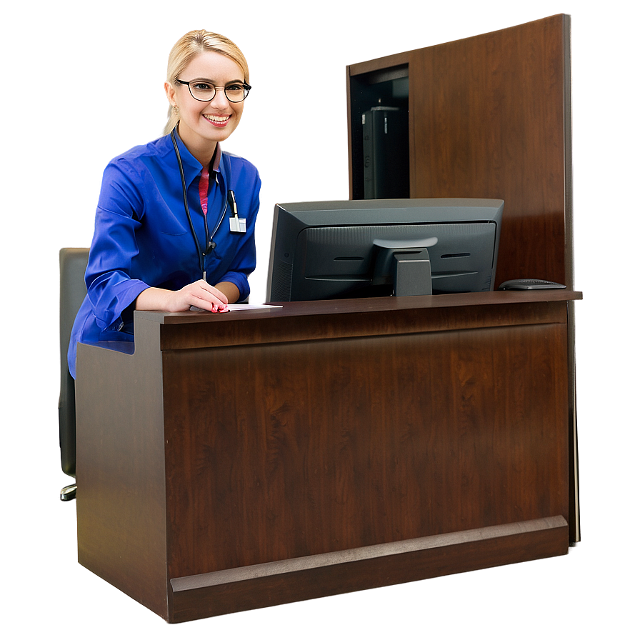 Receptionist With Computer Png Wxt50 PNG image