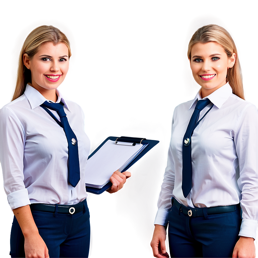 Receptionist With File Folder Png 06272024 PNG image