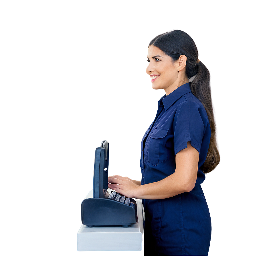 Receptionist With Walkie Talkie Png Vfo59 PNG image