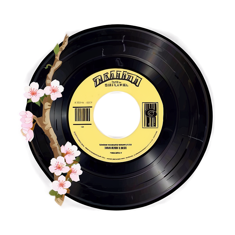 Record With Cherry Blossoms Png Pxd66 PNG image