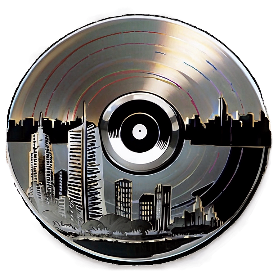 Record With Cityscape Png 05242024 PNG image