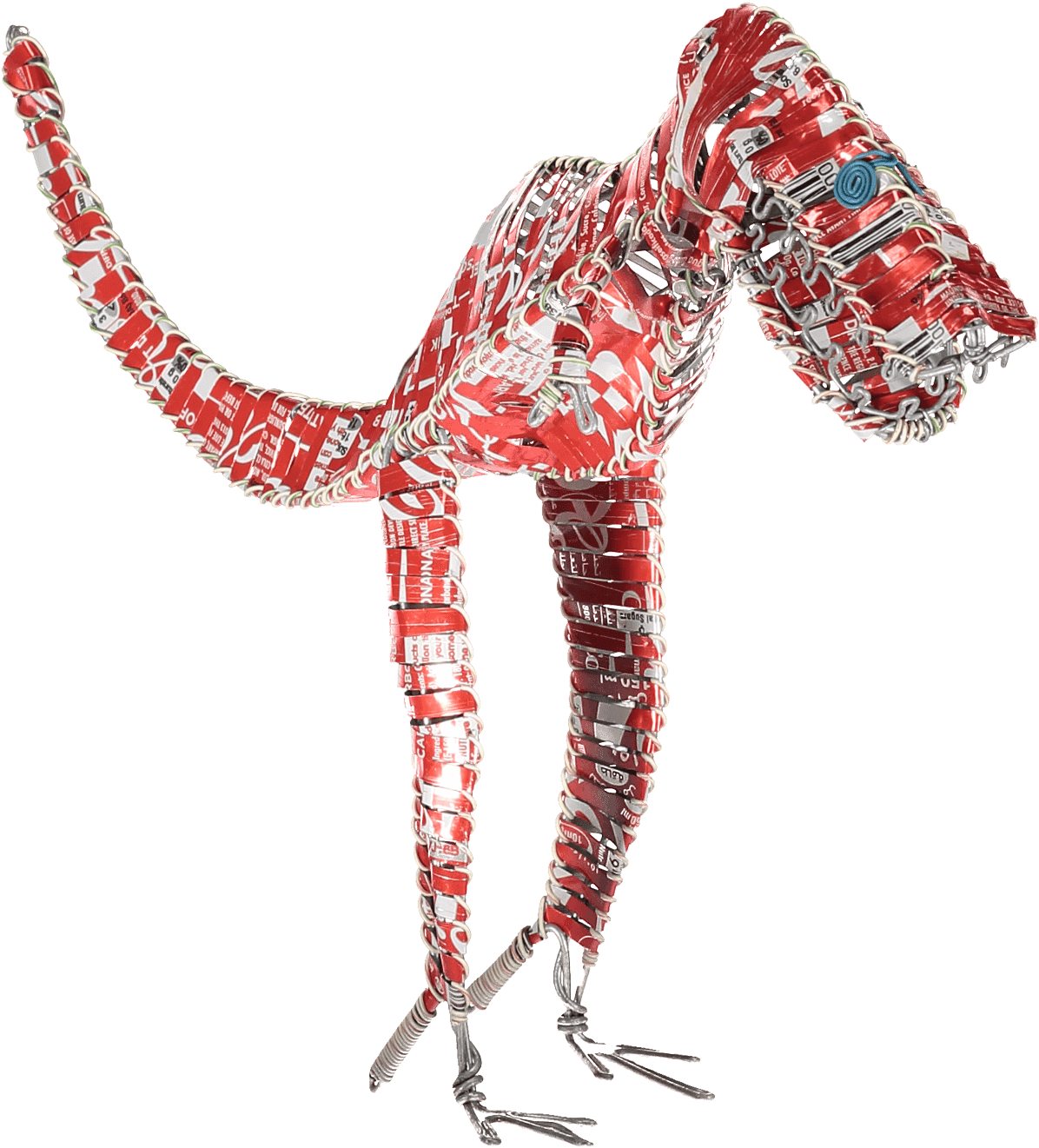 Recycled Soda Can Dinosaur Sculpture PNG image