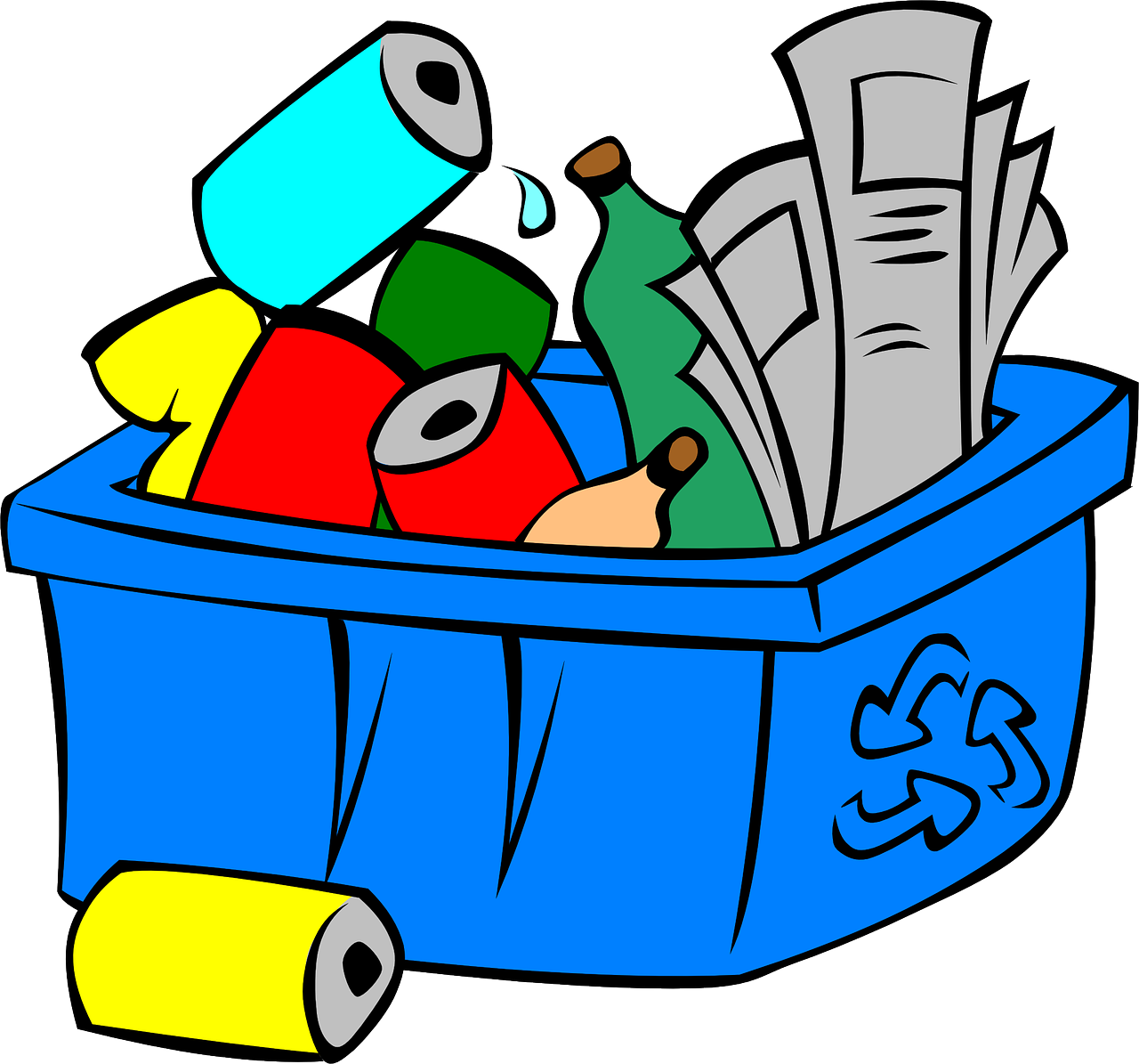 Recycling Bin Fullof Items PNG image