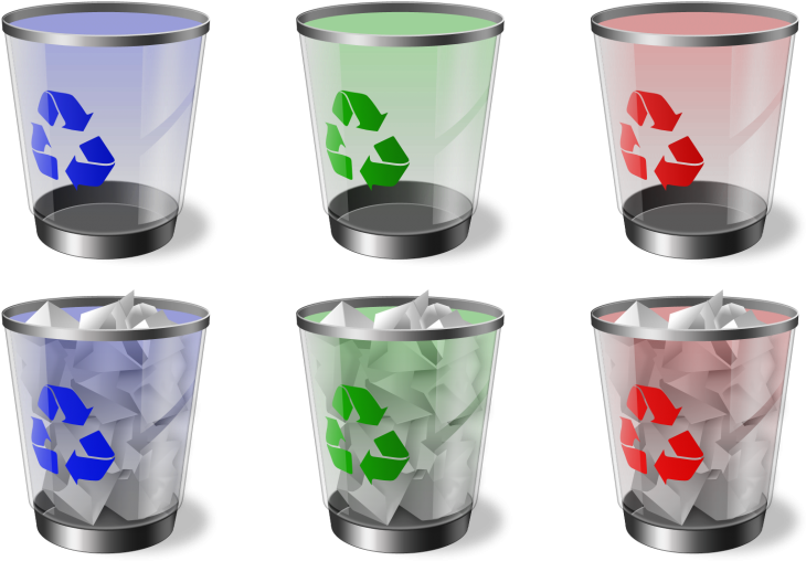 Recycling Bins Color Coded Separation PNG image
