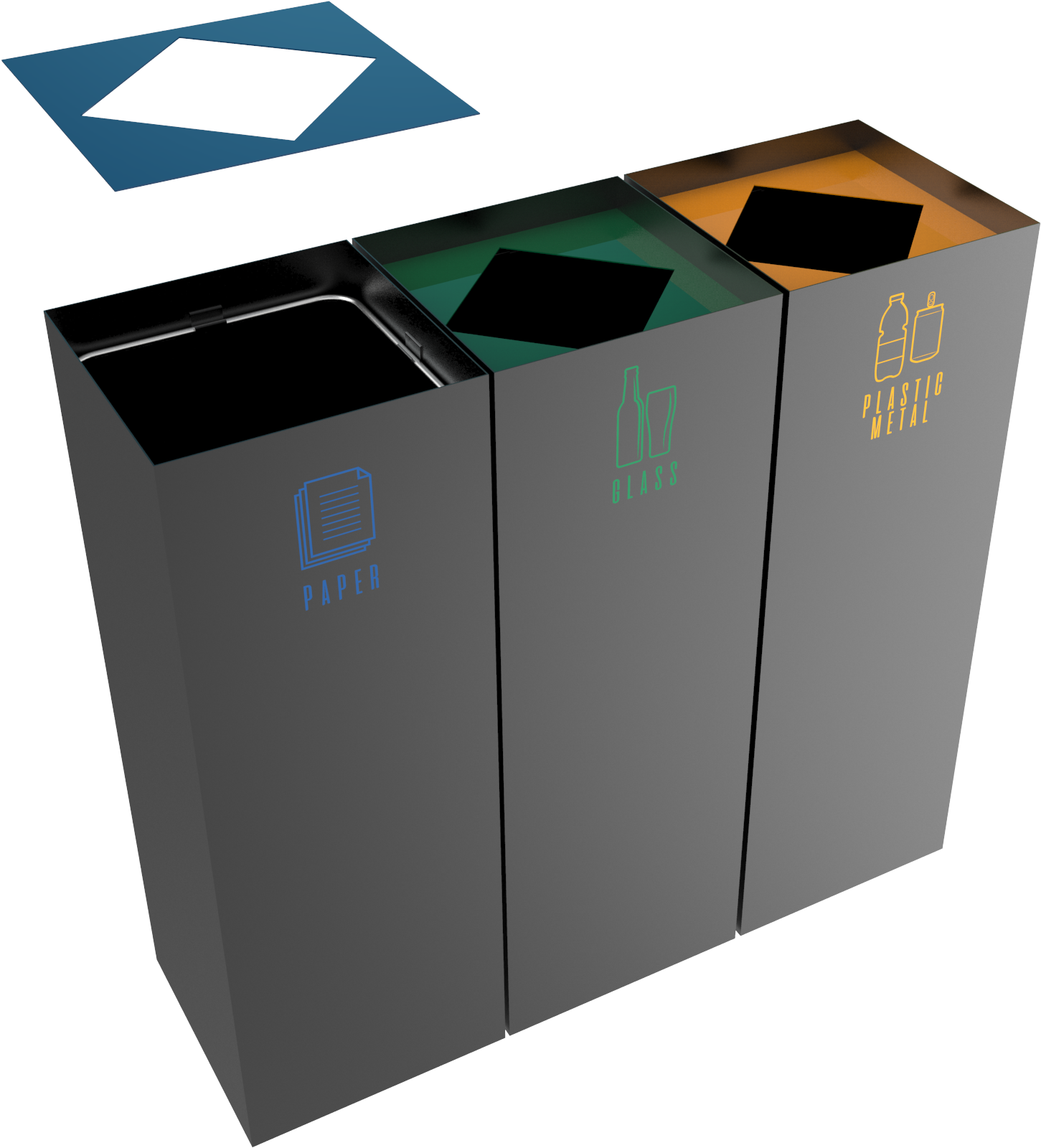 Recycling Bins Separation Concept PNG image