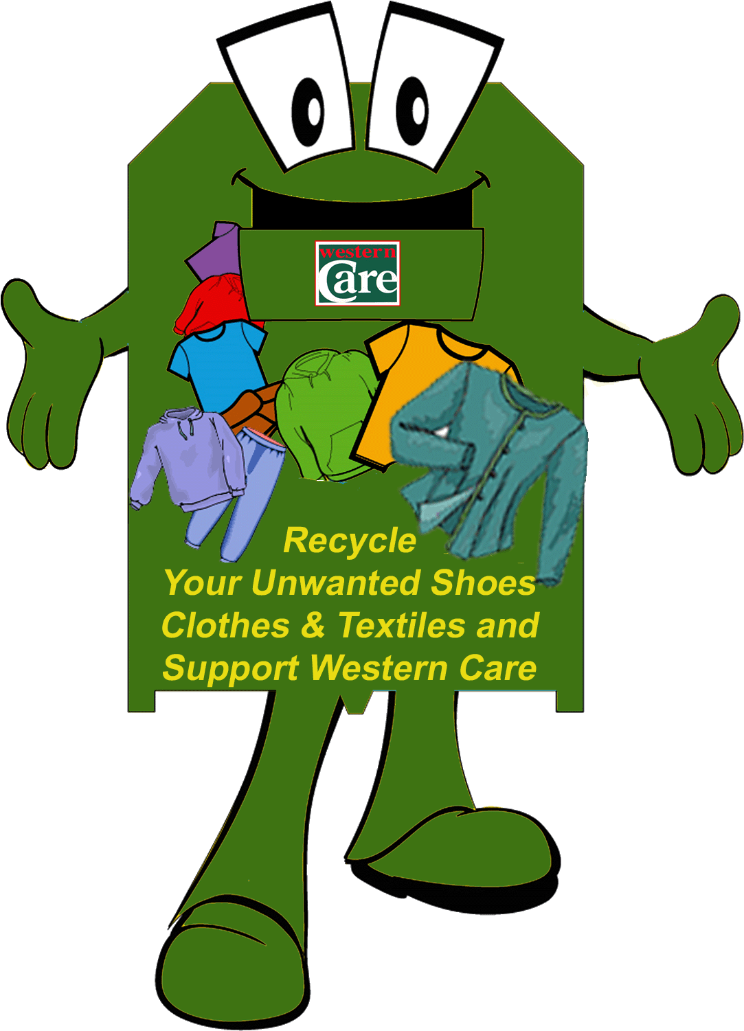 Recycling Clothesand Shoes Support Campaign PNG image