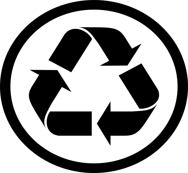 Recycling Symbol Blackon White PNG image