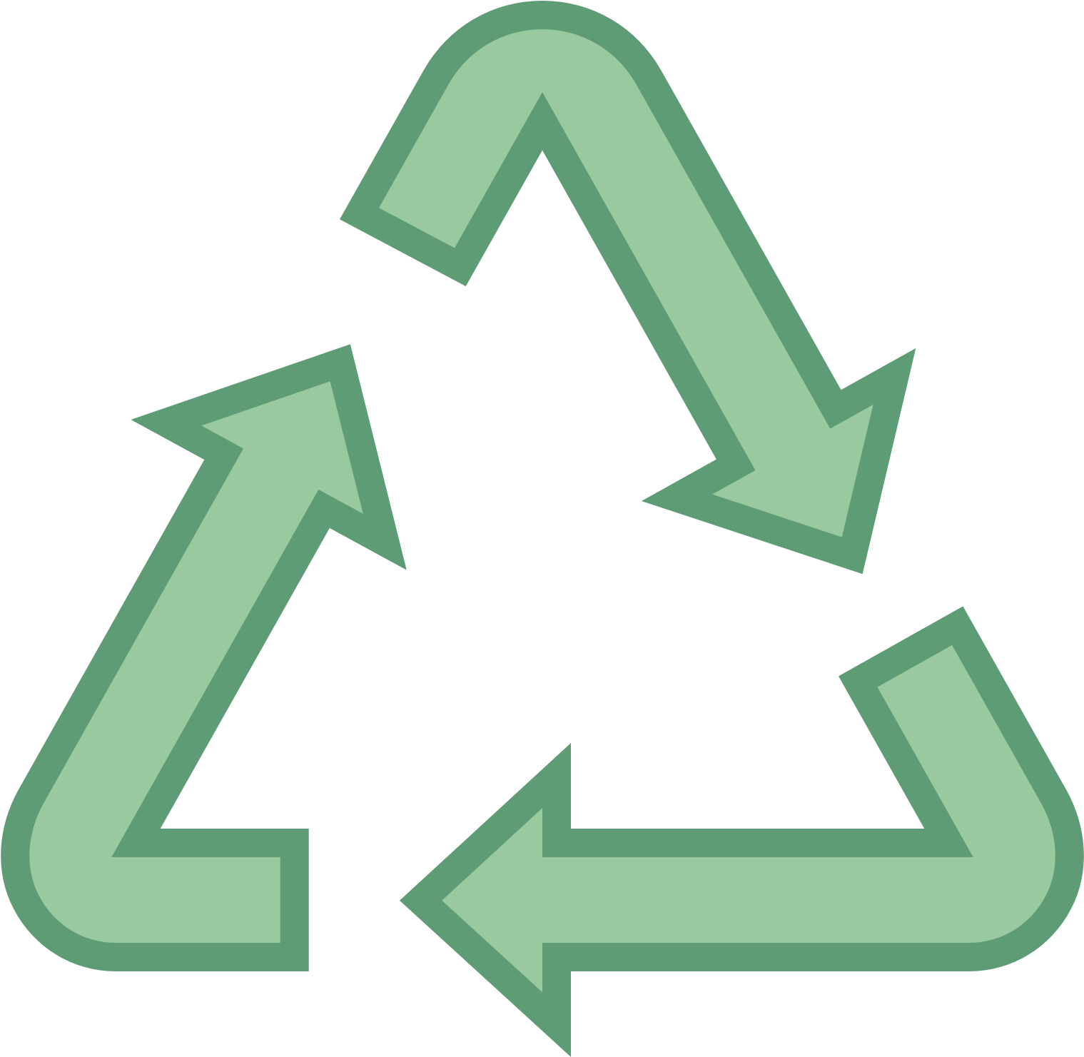 Recycling Symbol Greenon Blue Background PNG image