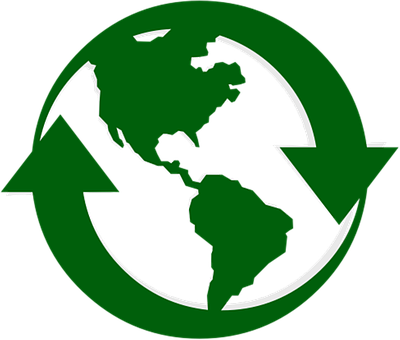 Recycling Symbol Over Earth PNG image