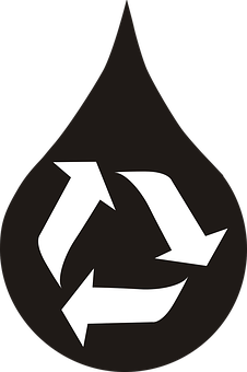 Recycling Symbolon Black Drop Background PNG image
