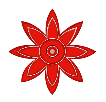 Red Abstract Flower Graphic PNG image