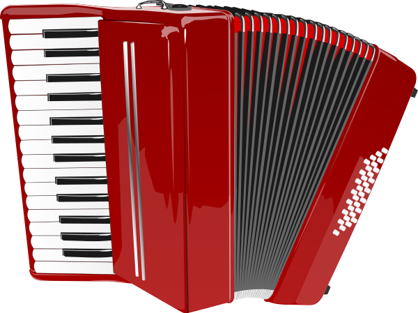 Red Accordion Musical Instrument PNG image