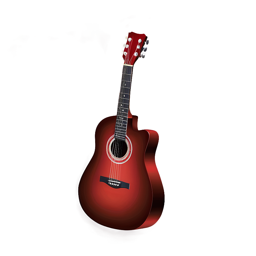 Red Acoustic Guitar Drawing Png Ruc60 PNG image