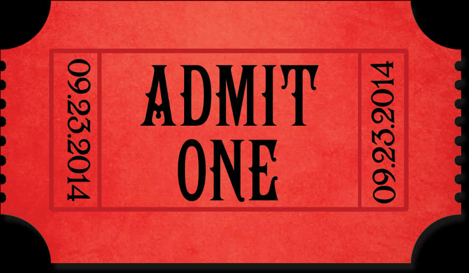 Red Admit One Ticket Graphic PNG image