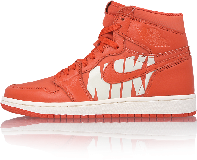 Red Air Jordan1 High Top Sneaker PNG image