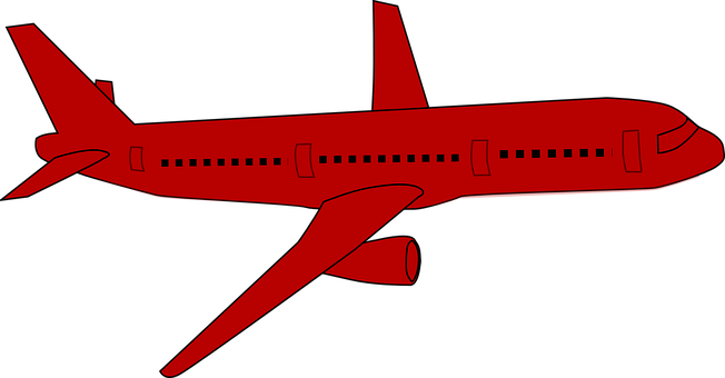 Red Airplane Silhouette PNG image