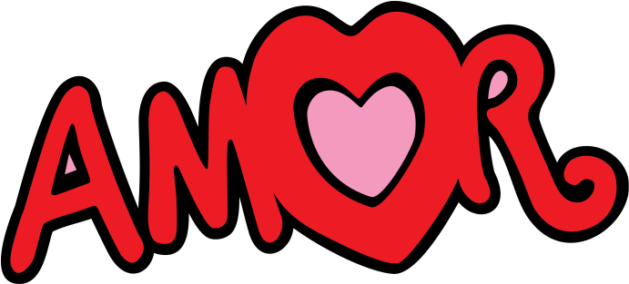 Red Amor Heart Graphic PNG image