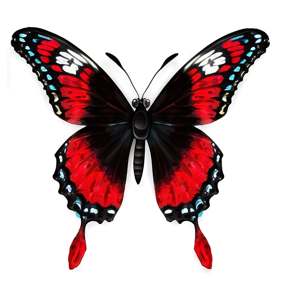 Red And Black Butterfly Png Wkj PNG image