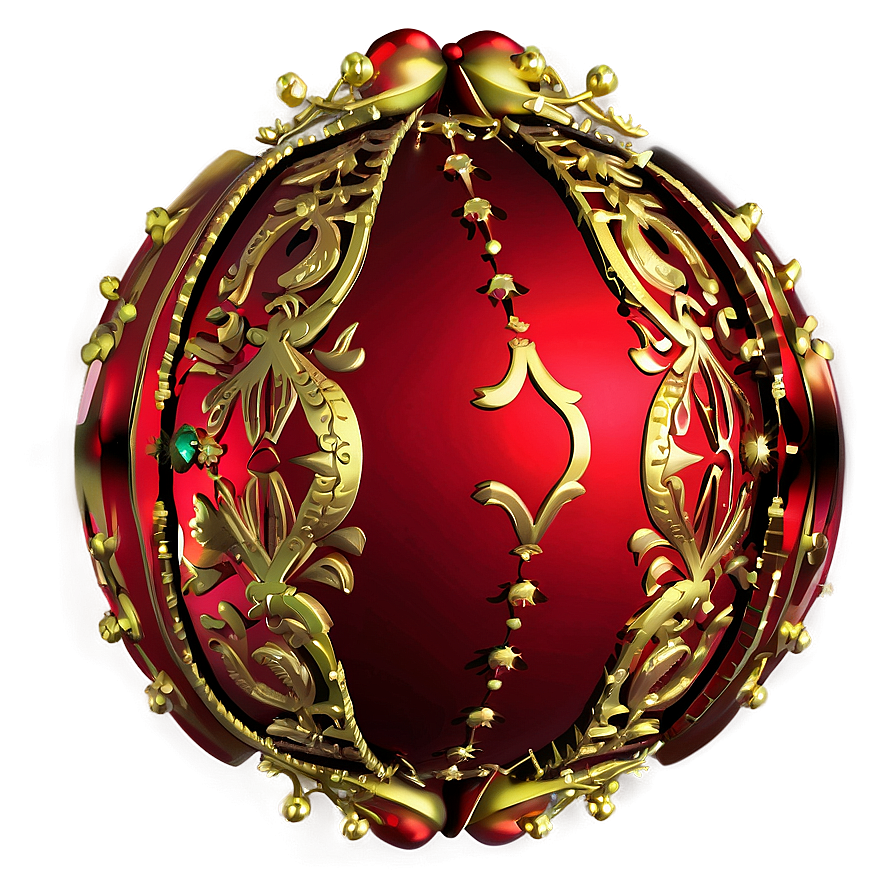 Red And Gold Ornament Png Fct PNG image