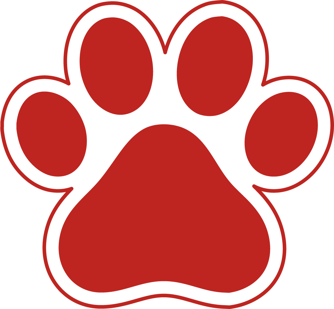 Red Animal Paw Print Graphic PNG image