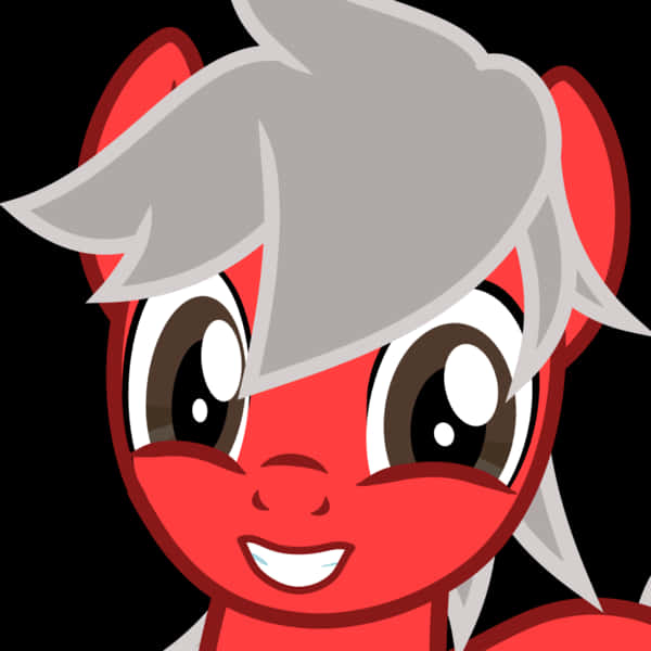 Red_ Animated_ Pony_ Character_ Smiling PNG image