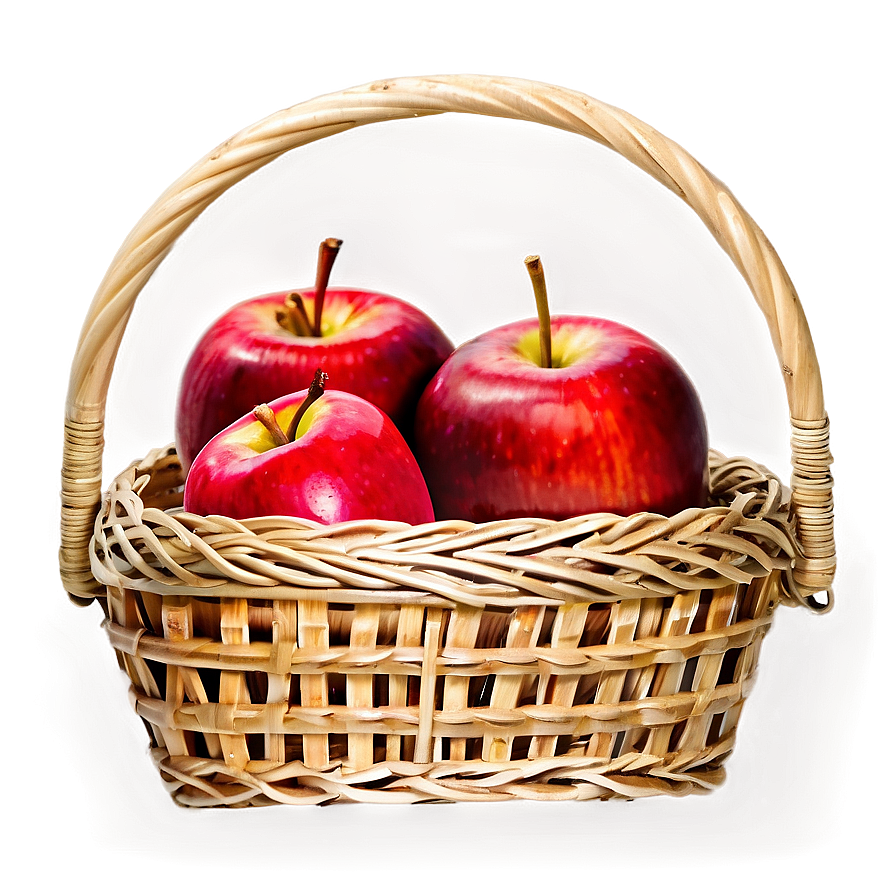 Red Apple Basket Png 06272024 PNG image