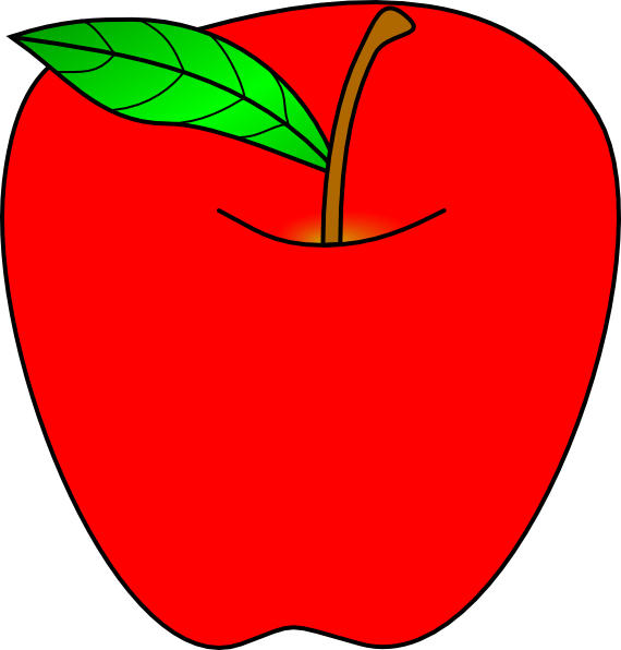 Red Apple Cartoon Illustration PNG image