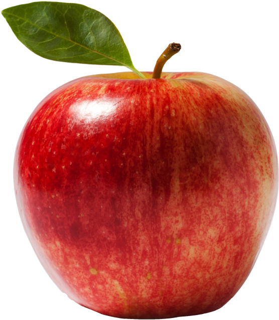 Red Apple With Leaf PNG image