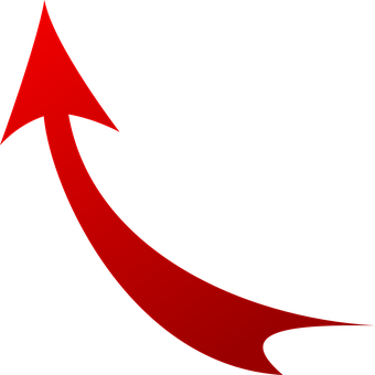 Red Ascending Arrow Graphic PNG image