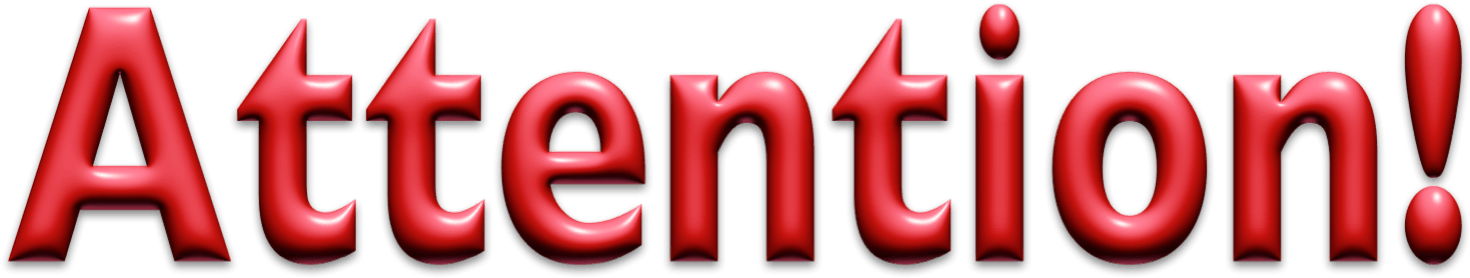 Red Attention Text Banner PNG image