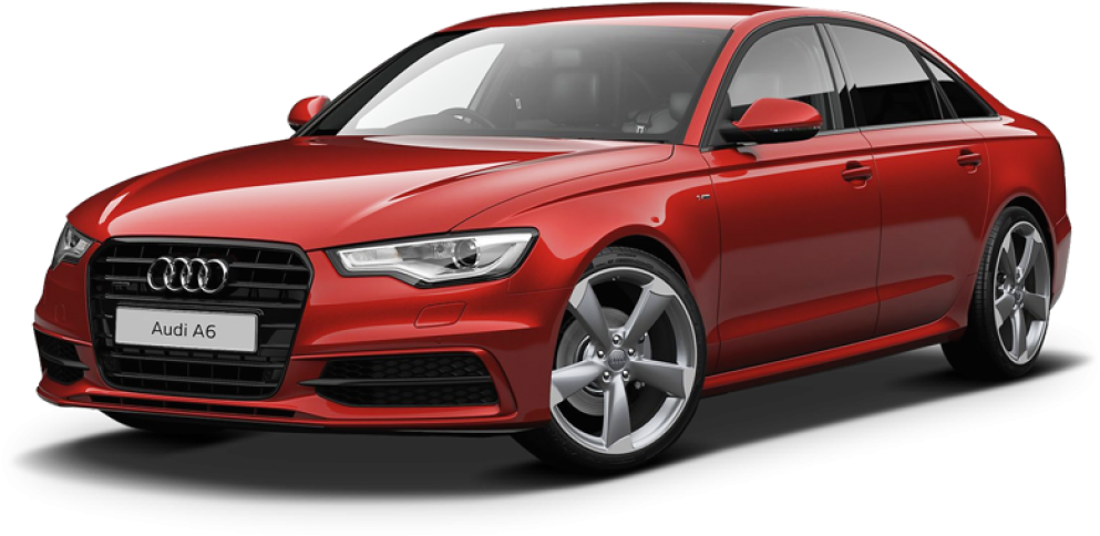 Red Audi A6 Sedan PNG image