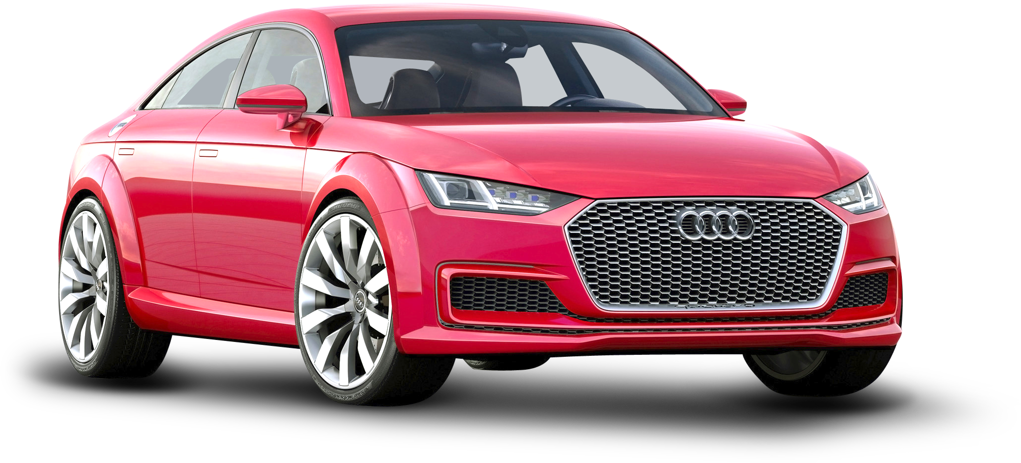 Red Audi Luxury Sedan Profile View PNG image